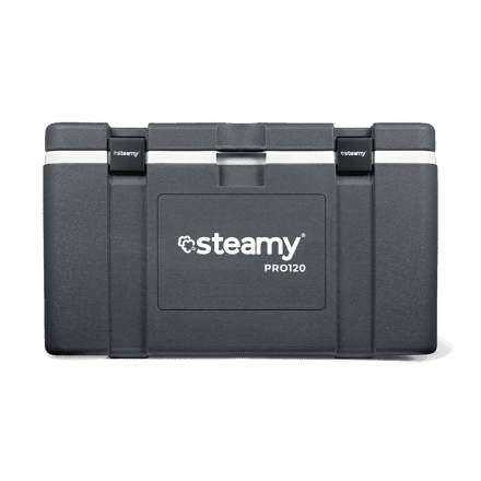 Steamy Pro 120 (120 Liter) Koelbox Grijs + 1x koelelement XXL met flinke korting