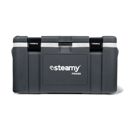 Steamy Pro 50 (50 Liter) Koelbox Grijs + 2x koelelement Large met flinke korting