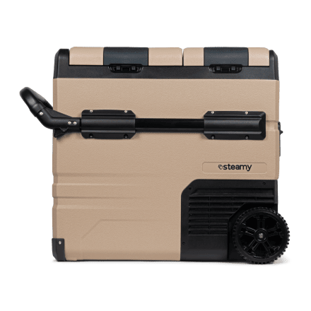 Steamy-E Dual Zone Roller Elektrische Compressor Koelbox Op Wielen (54 liter)